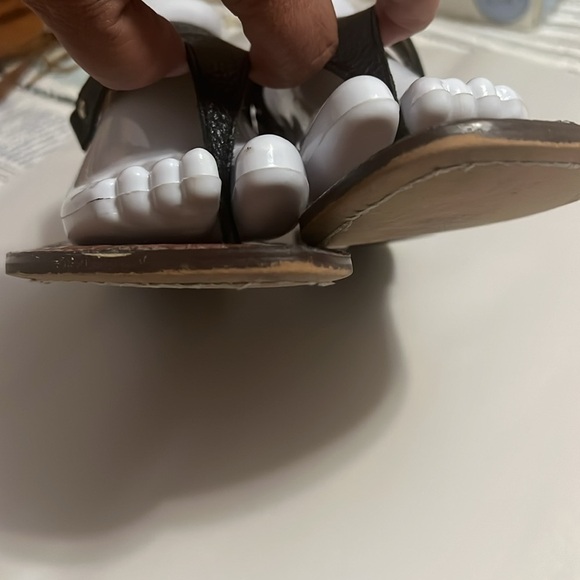 Sam Edelman Greta Black Leather Thong Sandals | Size 10M | Boho Gold Hardware - Picture 4 of 13